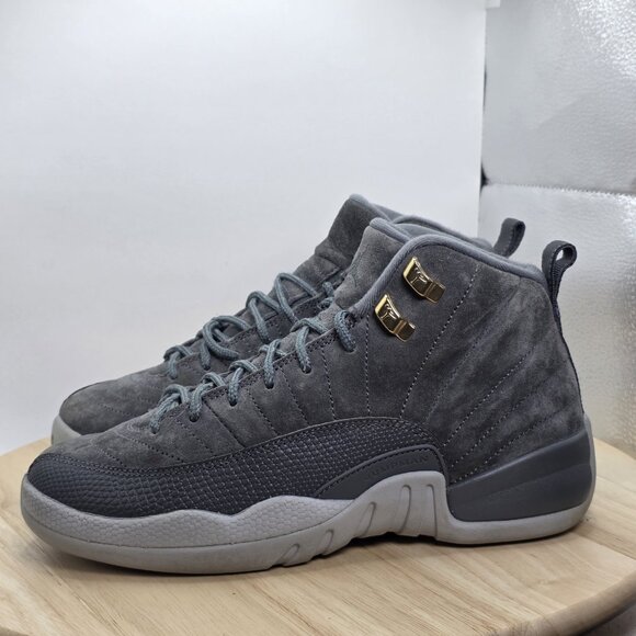 Jordan 12 Retro Womens Size 8 GS Mid Dark Grey 6.5Y EUC - Picture 1 of 9